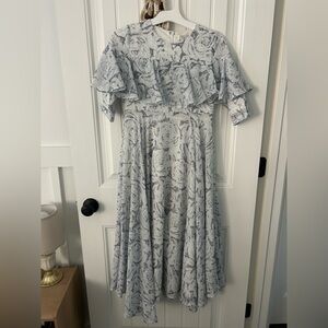 Dainty Jewells Gray Floral Kids Formal Dress